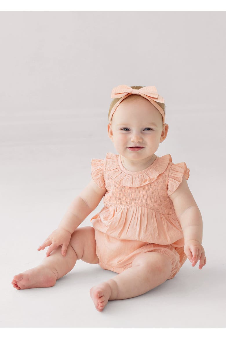 Jane Ruffled Short Sleeve Romper, Alternate, color, Pink