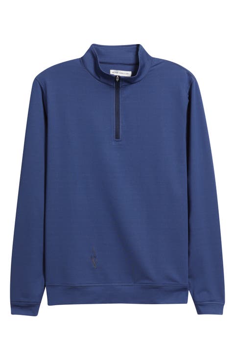 Perth Sugar Stripe Quarter Zip Performance Pullover