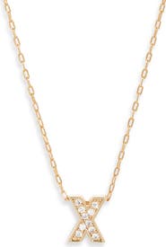 Nordstrom Pavé Cubic Zirconia Initial Necklace