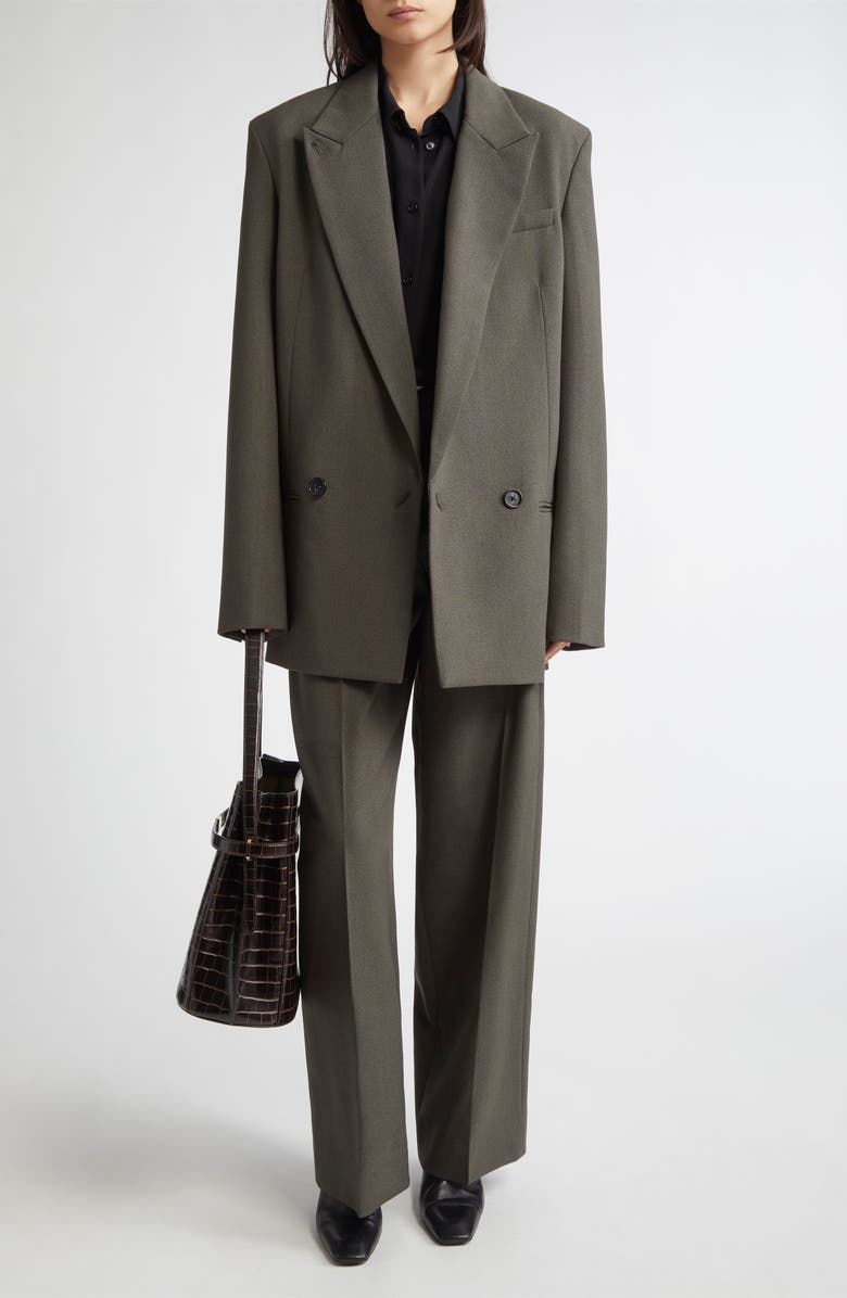 TOTEME Shield Wool Blend Blazer, Alternate, color, Forest