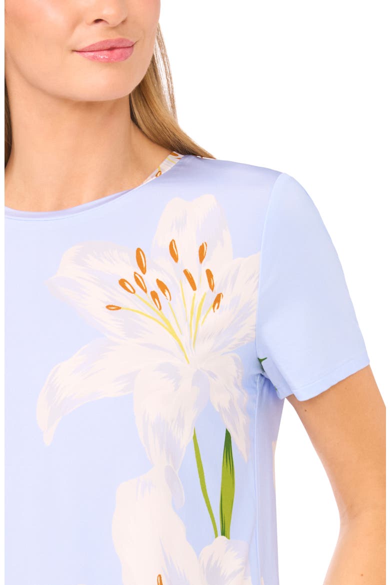 Spencer Floral Short Sleeve Top, Alternate, color, BLUE SURF