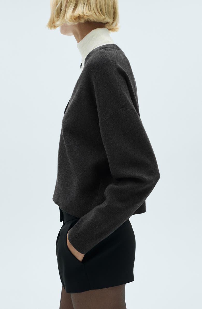 MANGO V-Neck Fine Knit Cardigan, Alternate, color,