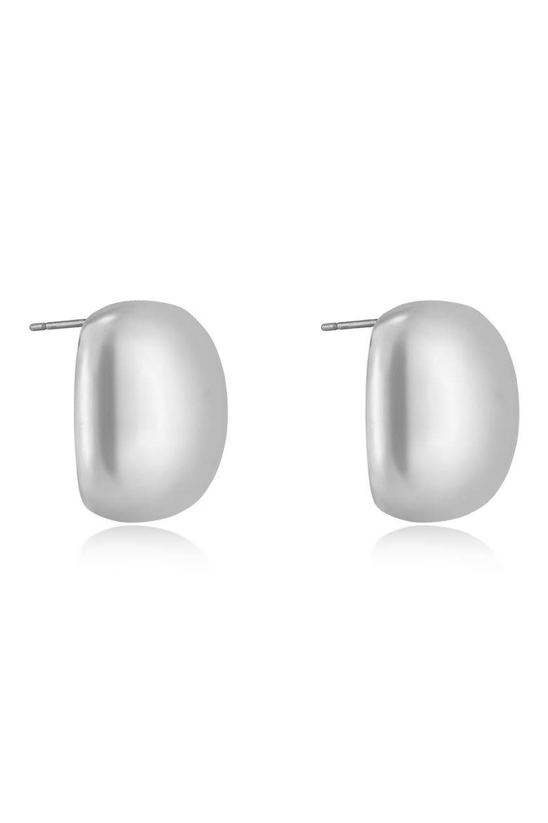 Minimalist Curved Square Drop Earrings, Alternate, color, RHODIUM