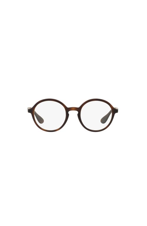 Ray Ban Ray-ban 49mm Round Optical Glasses In Brown
