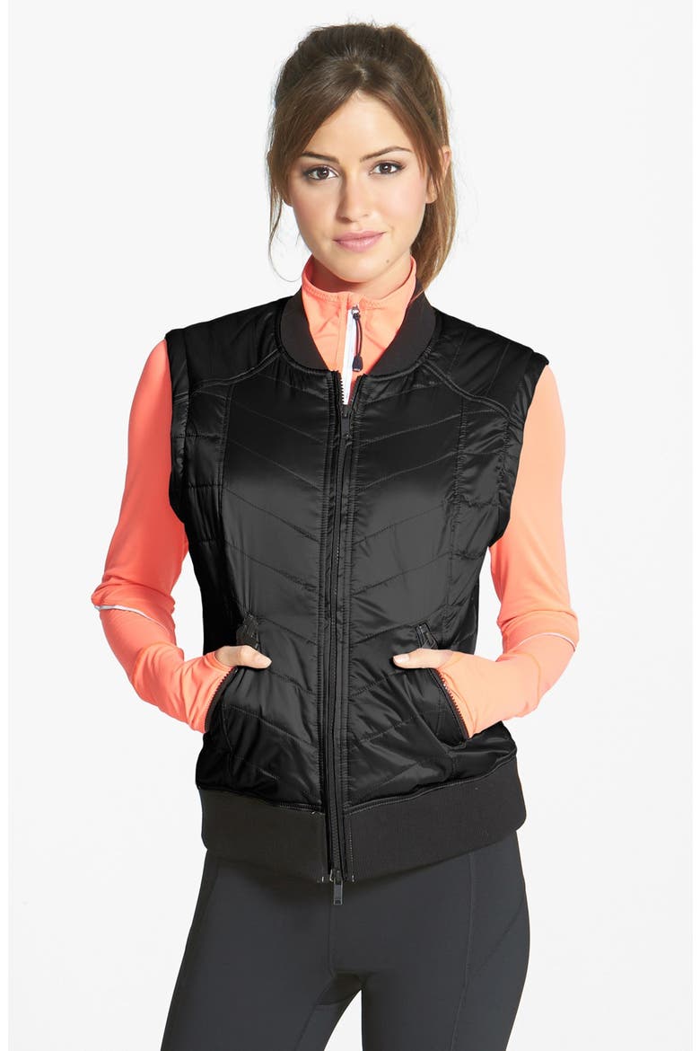 'Campera' Convertible Bomber Jacket, Alternate, color, BLACK