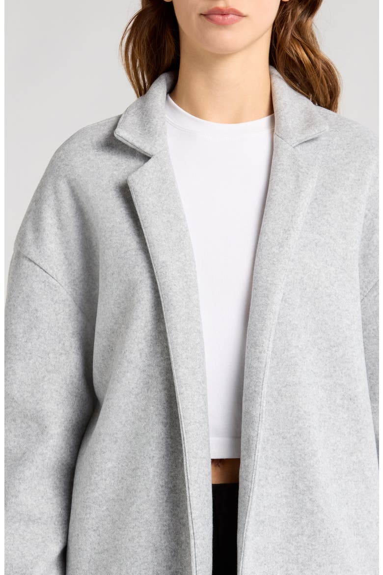 Soho Oversize Open Front Melton Overcoat, Alternate, color, LIGHT HEATHER GREY