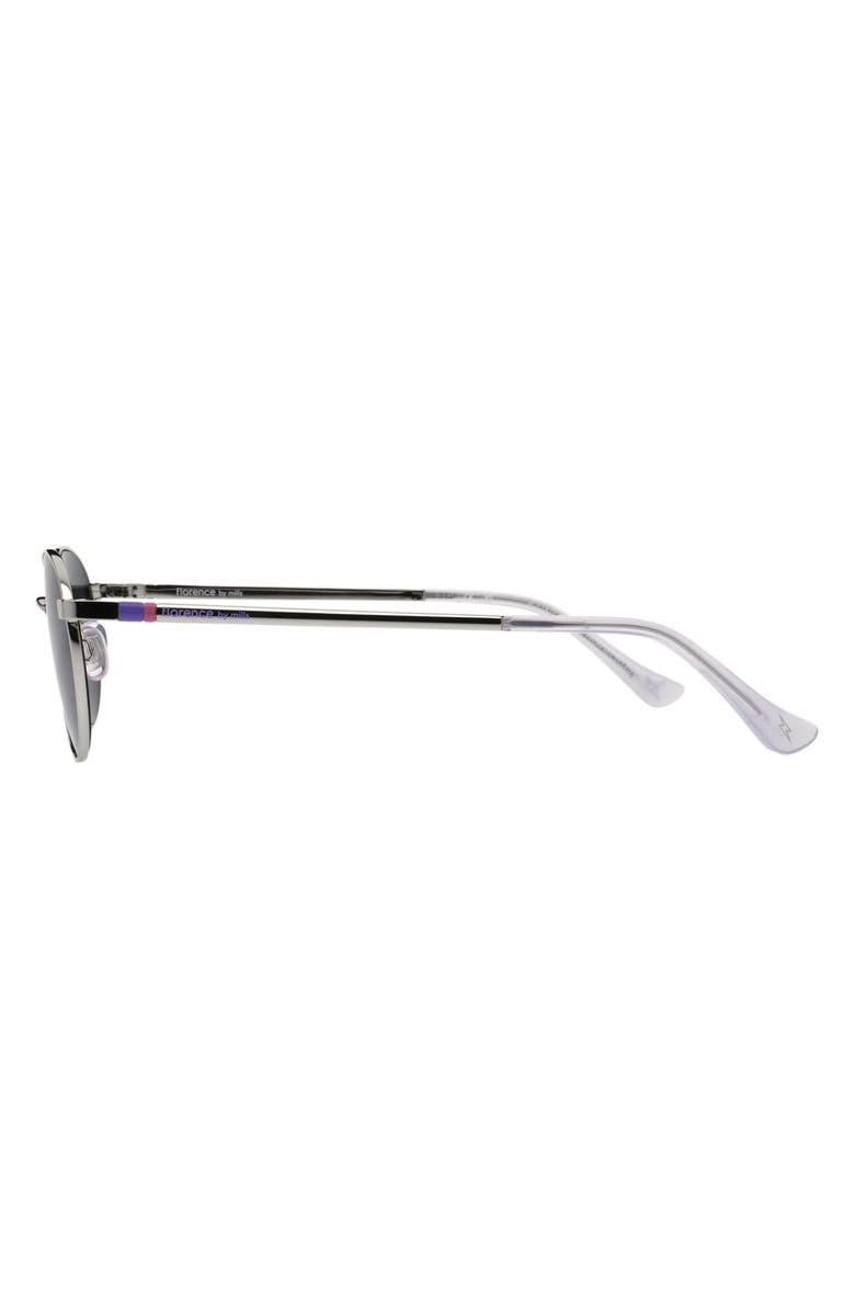 Florence by Mills 51mm Oval Sunglasses, Alternate, color, Silver