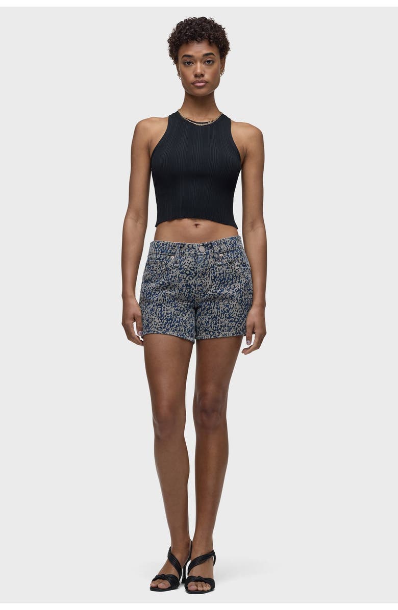 Hudson Jeans Devon Boyfriend Short, Alternate, color, Indigo Leopard