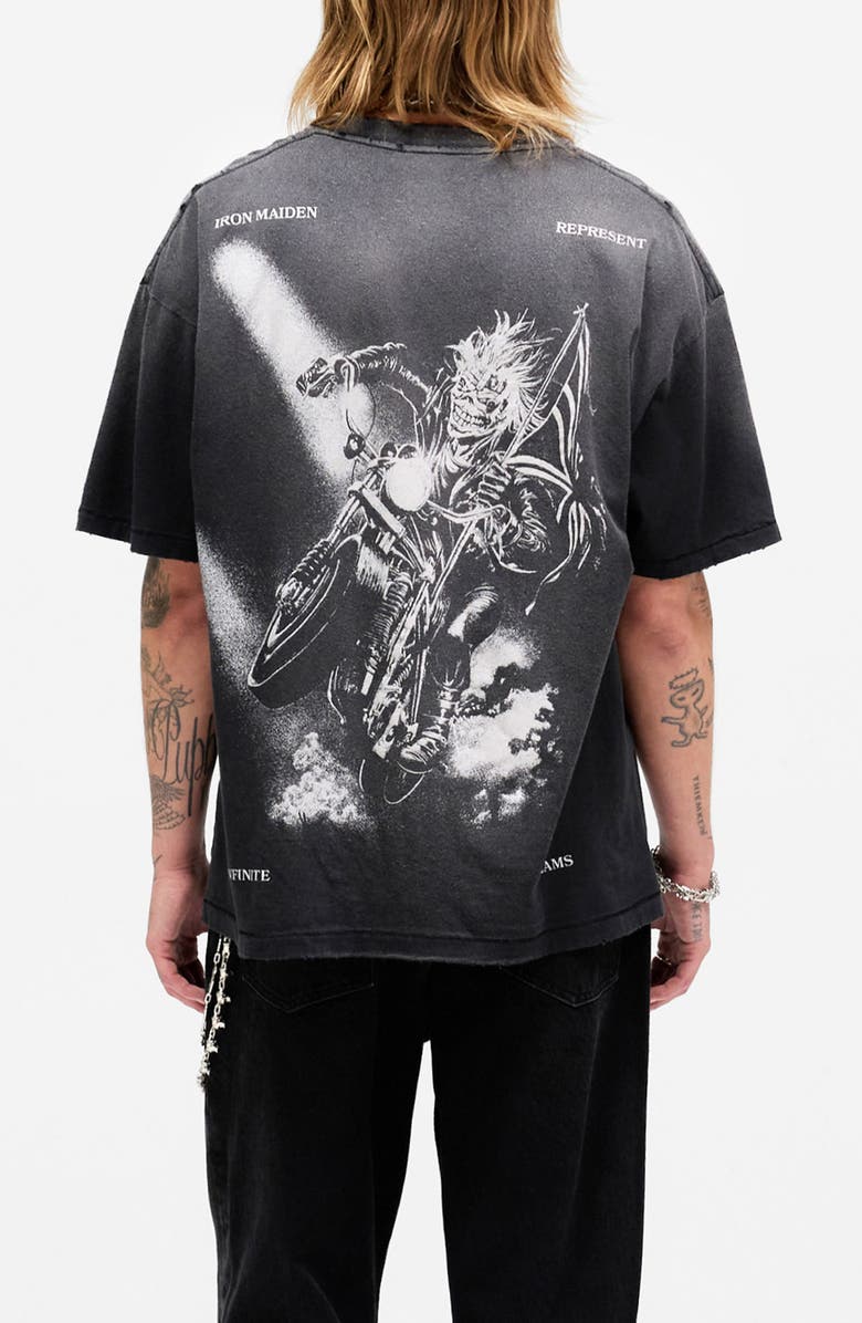 Represent Iron Maiden Infinite Dreams Graphic T-Shirt, Alternate, color, Aged Black