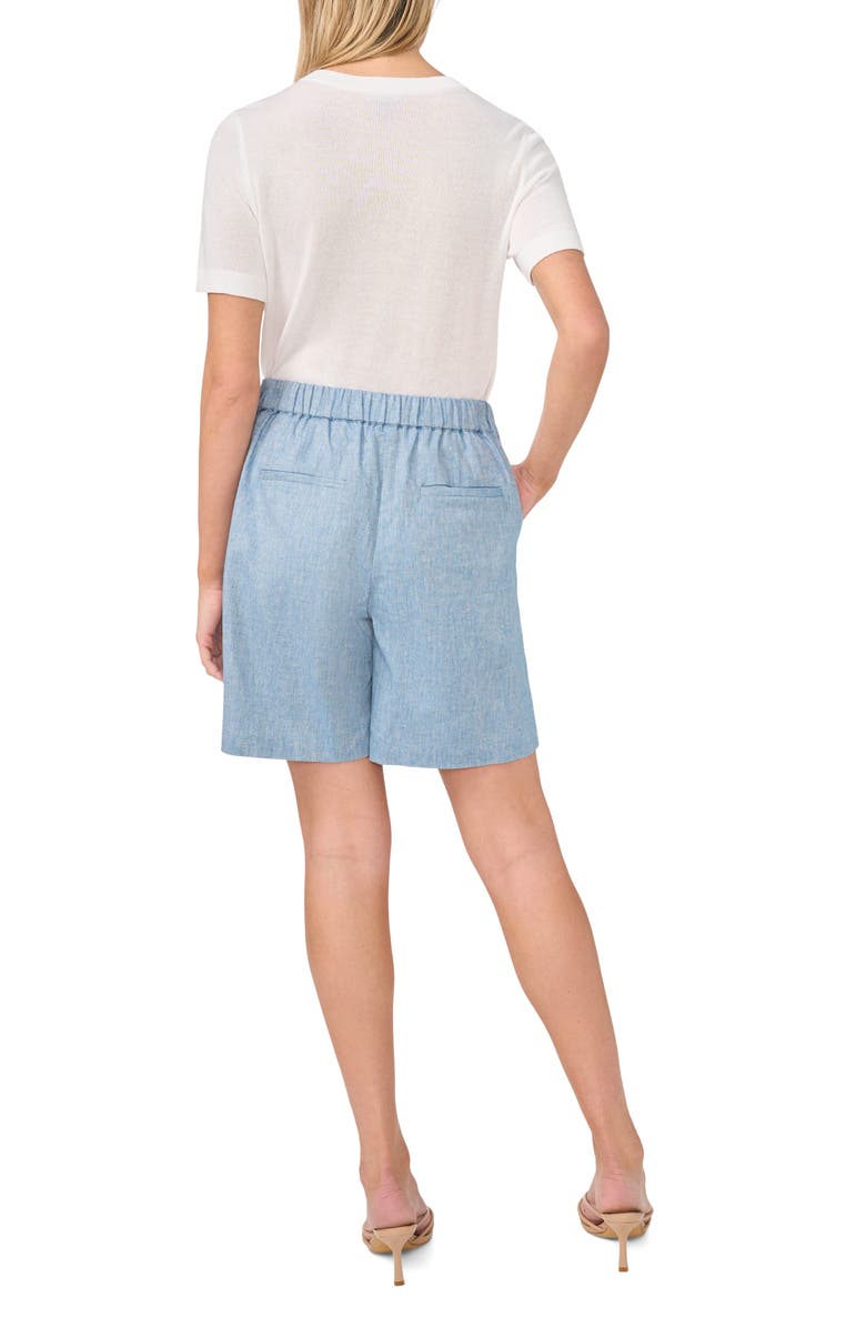 Halogen<sup>®</sup> Chambray Pintuck Cotton & Linen Blend Shorts, Alternate, color, 
