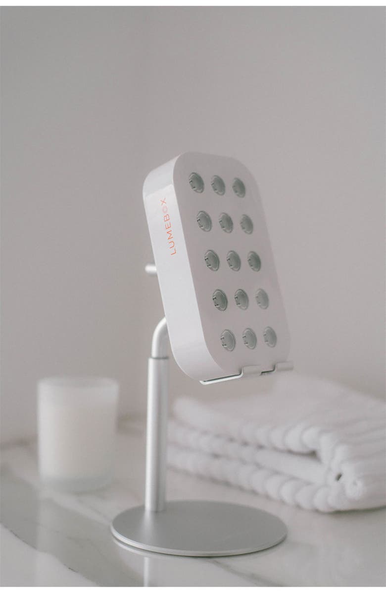 LUMEBOX Red Light Lamp Stand, Alternate, color, Silver