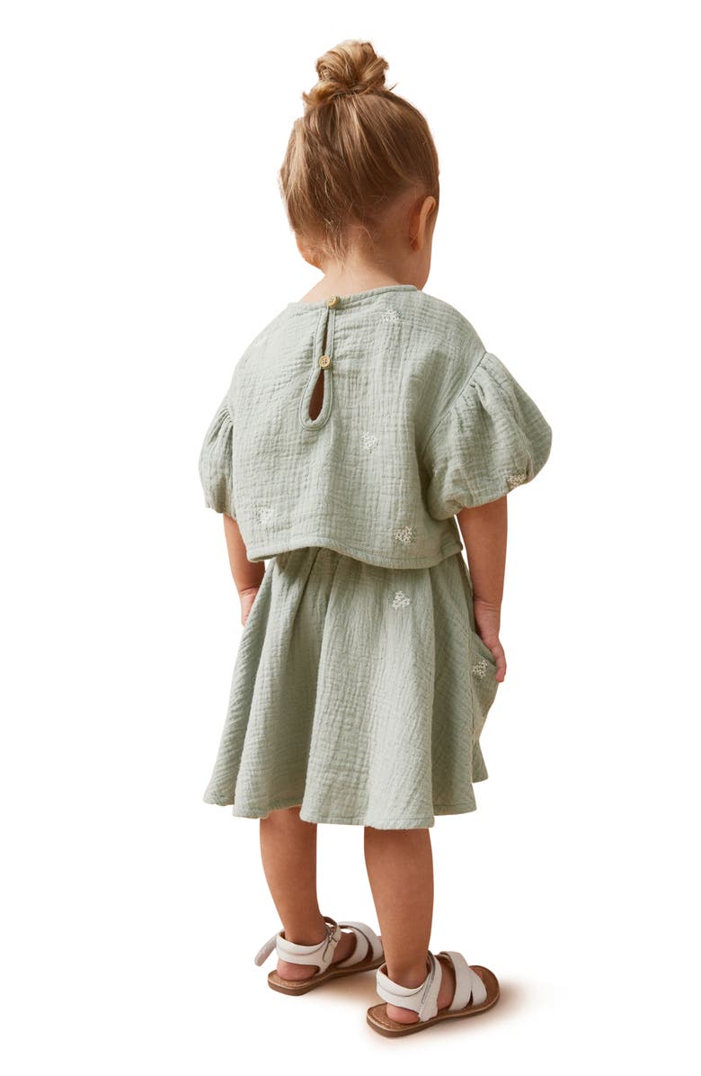 NEXT Kids' Double Cloth Puff Sleeve Top & Skirt Set, Alternate, color, 