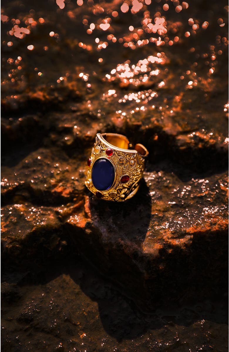 RC RETRO CHIC Byzantine King Ring, Alternate, color, Gold & Red & Blue & White