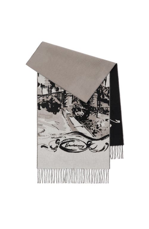 Burberry Castle Cashmere Scarf In Gray