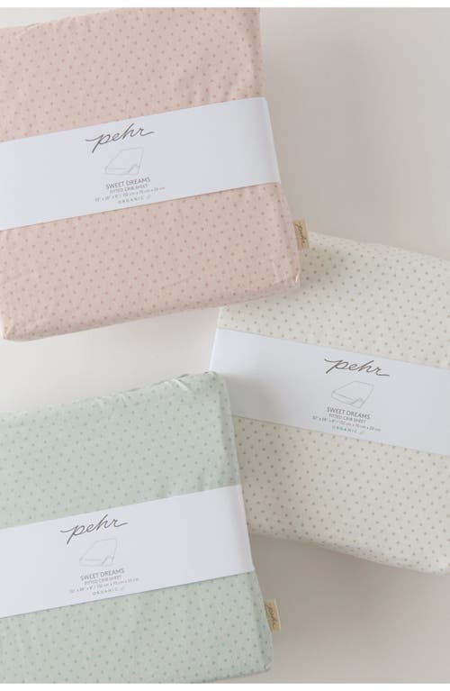 Pehr Pin Dot Organic Cotton Crib Sheet In Pink