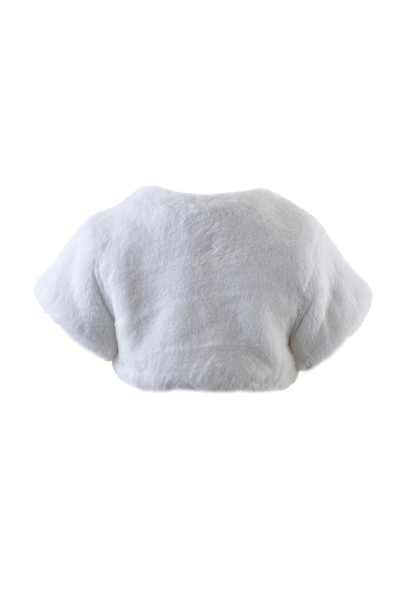 Rachel Riley Diamante Faux Fur Bolero, Alternate, color, White