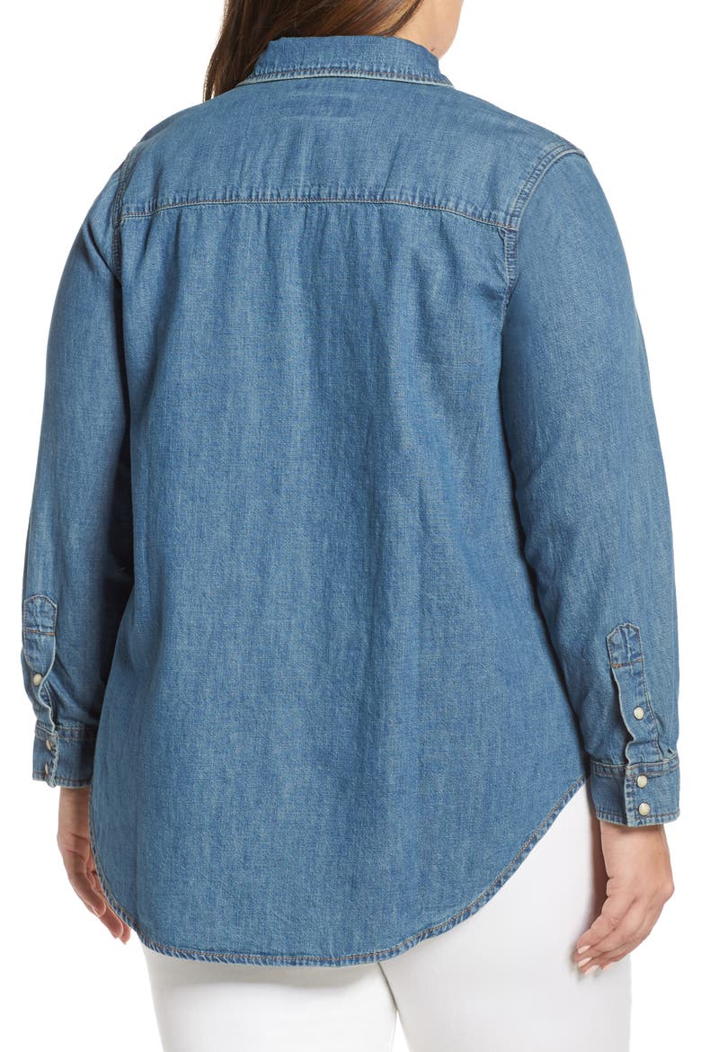 Chambray Western Shirt, Alternate, color, CLAY