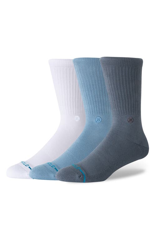 Stance Icon Assorted 3-pack Crew Socks In Turbulence