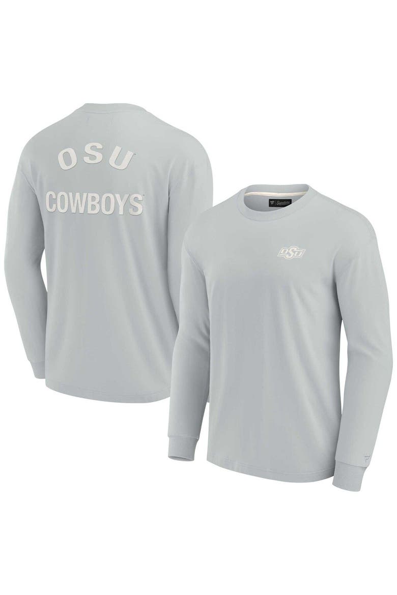 Unisex Fanatics Signature Gray Oklahoma State Cowboys Elements Super Soft Long Sleeve T-Shirt, Main, color, Gray