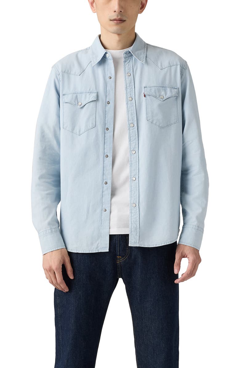 Levi's Classic Western Standard Denim Shirt, Alternate, color, Evergreen Light Chambray