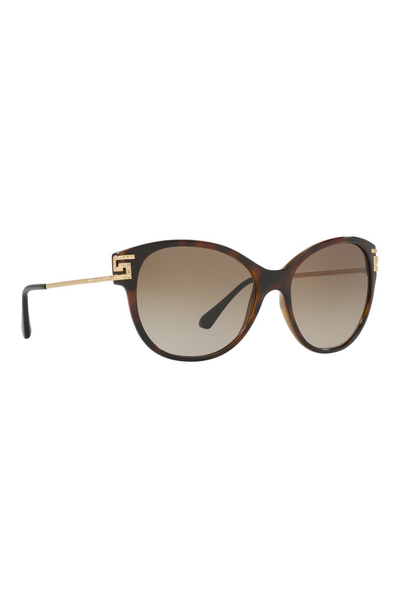 57mm Gradient Cat Eye Sunglasses, Alternate, color, HAVANA / LIGHT/DARK BROWN GRADIENT