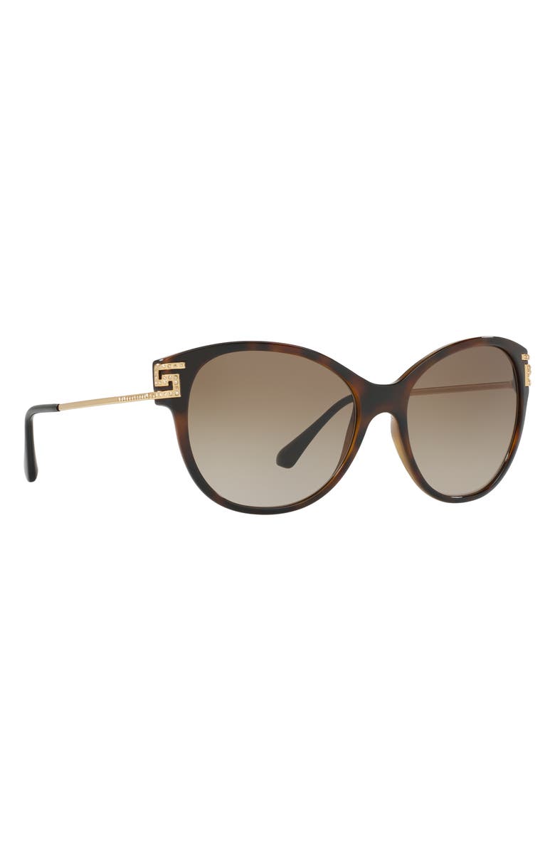 Versace 57mm Gradient Cat Eye Sunglasses, Alternate, color, Havana / Light/Dark Brown Gradient