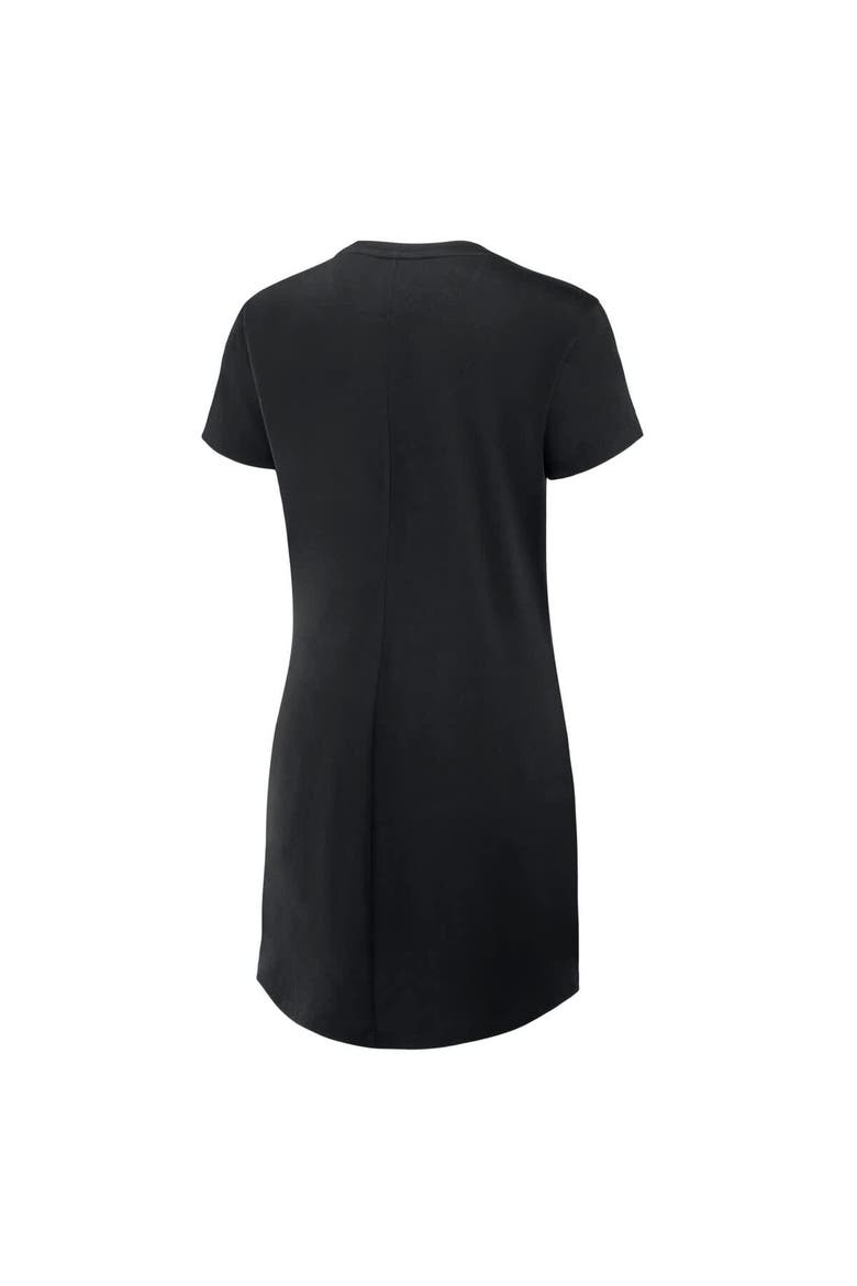 Women's Fanatics Black Pittsburgh Steelers Ruched Drape T-Shirt Dress, Alternate, color, Black