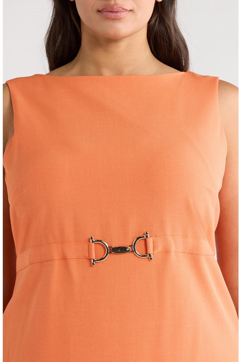 Buckle Belted Sheath Dress, Alternate, color, MANDARIN