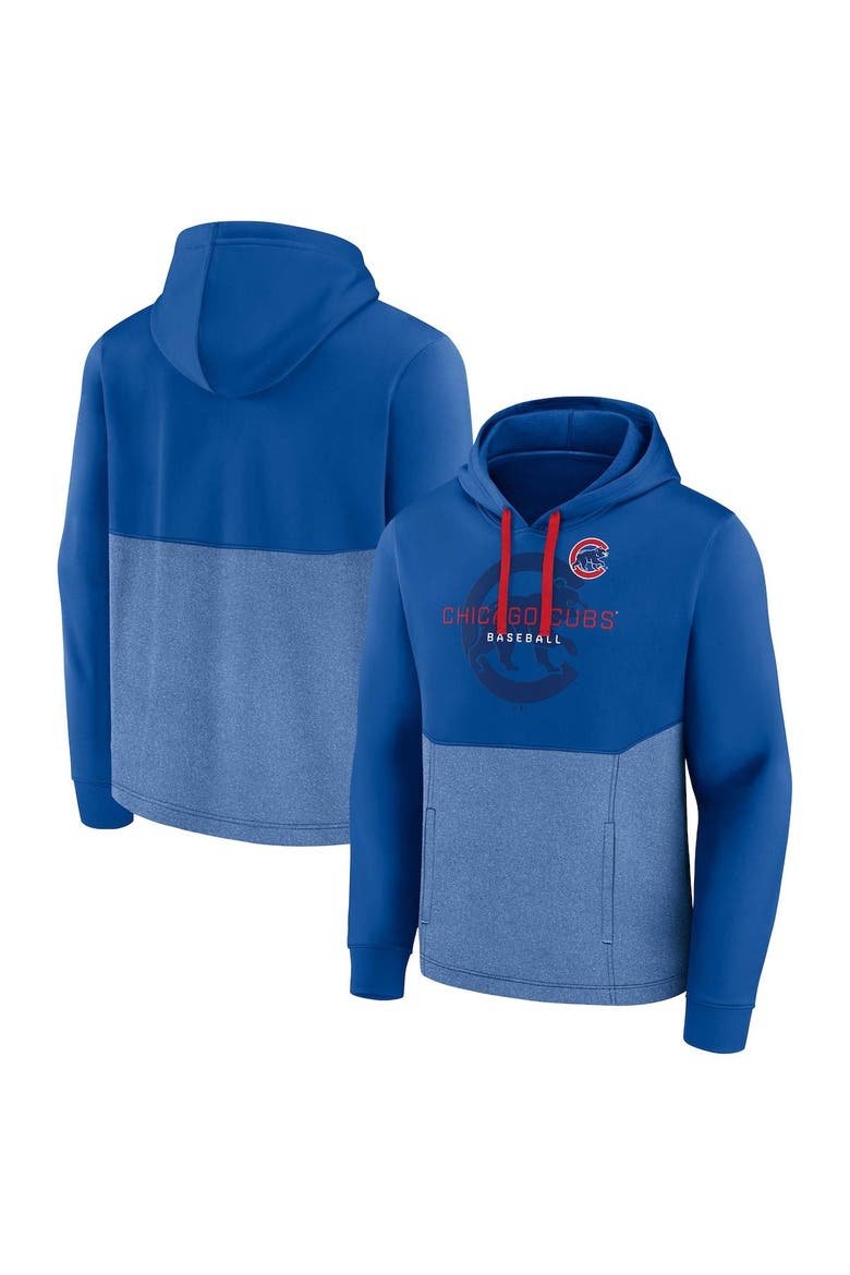Men's Fanatics Branded Royal/Heather Royal Chicago Cubs Call the Shots Pullover Hoodie, Main, color, Royal