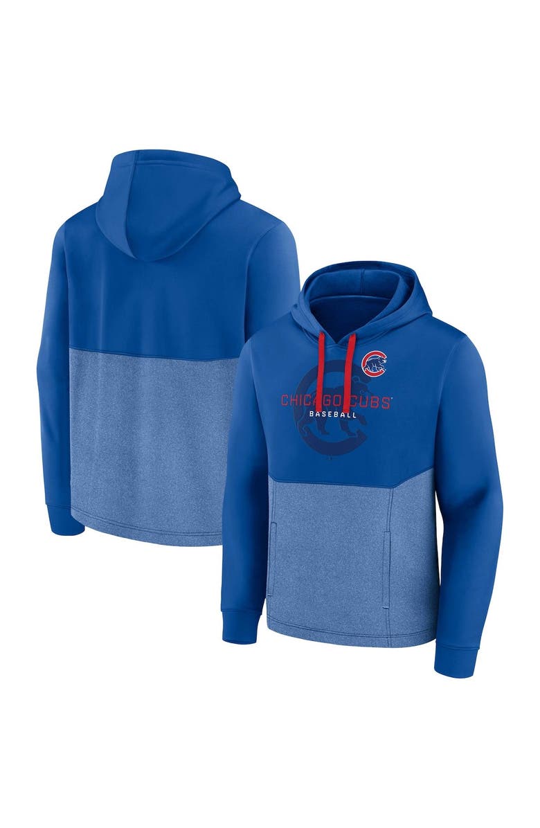 FANATICS Men's Fanatics Branded Royal/Heather Royal Chicago Cubs Call the Shots Pullover Hoodie, Main, color, 