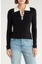 Contrast Collar Polo Sweater