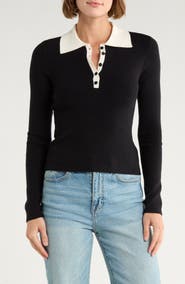 French Connection Contrast Collar Polo Sweater