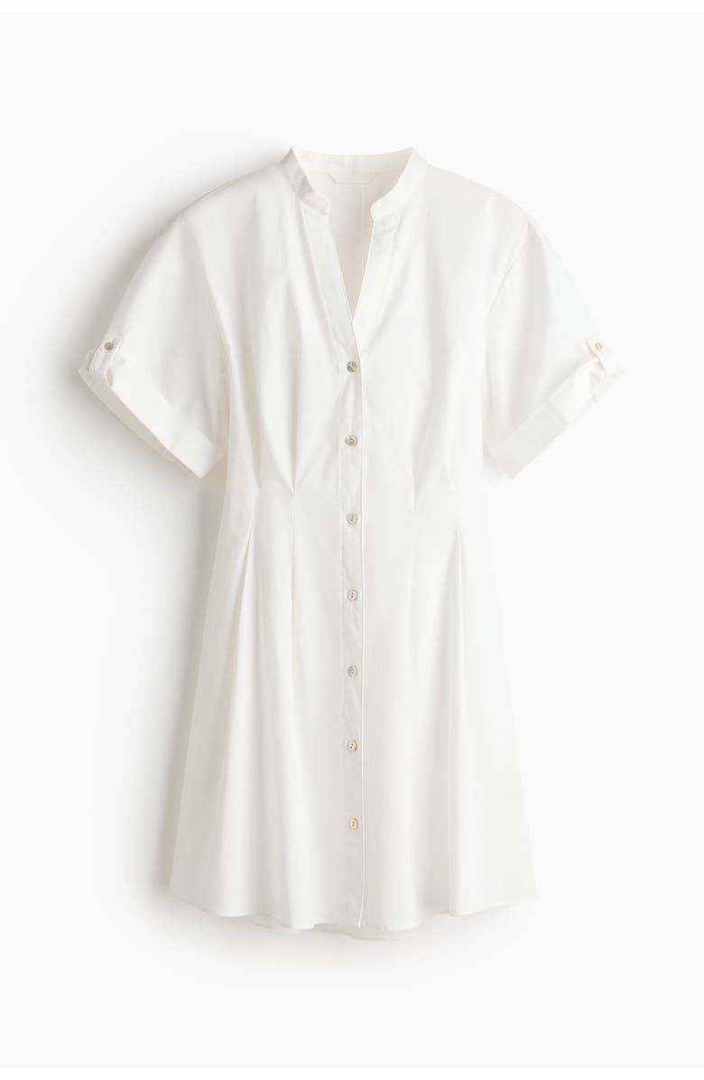 H&M Waisted Shirt Dress, Main, color, White