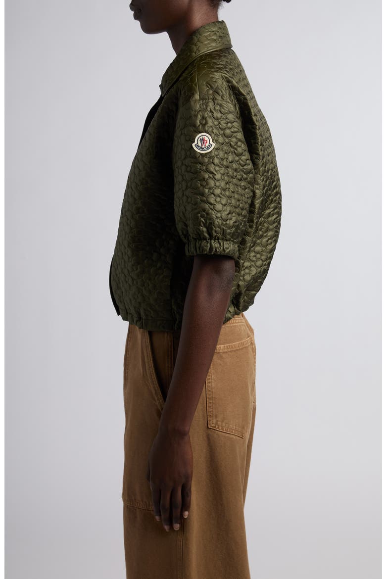 Flower Quilted Short Sleeve Jacket, Alternate, color, DEEP DEPTHS
