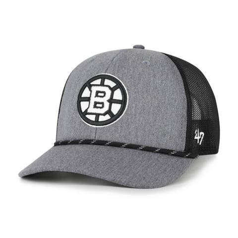 Men's '47  Gray Boston Bruins Carbon Rope Trucker Adjustable Hat