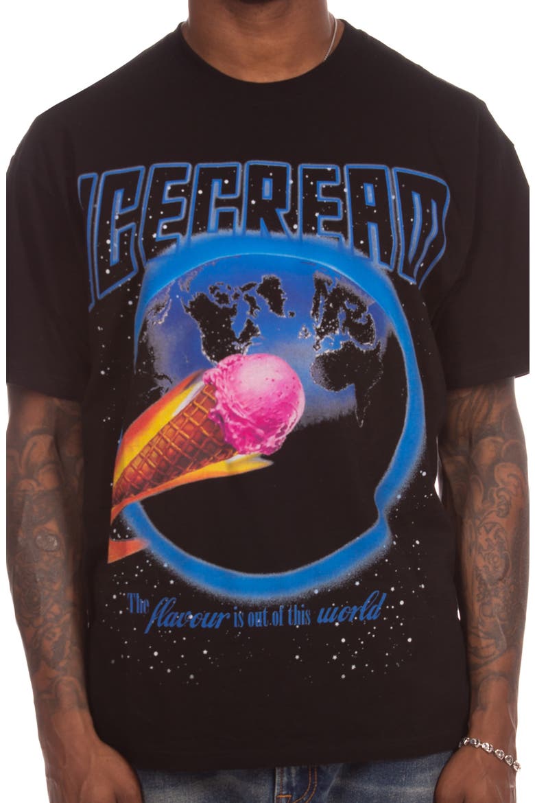 Streak Cotton Graphic T-Shirt, Alternate, color, BLACK