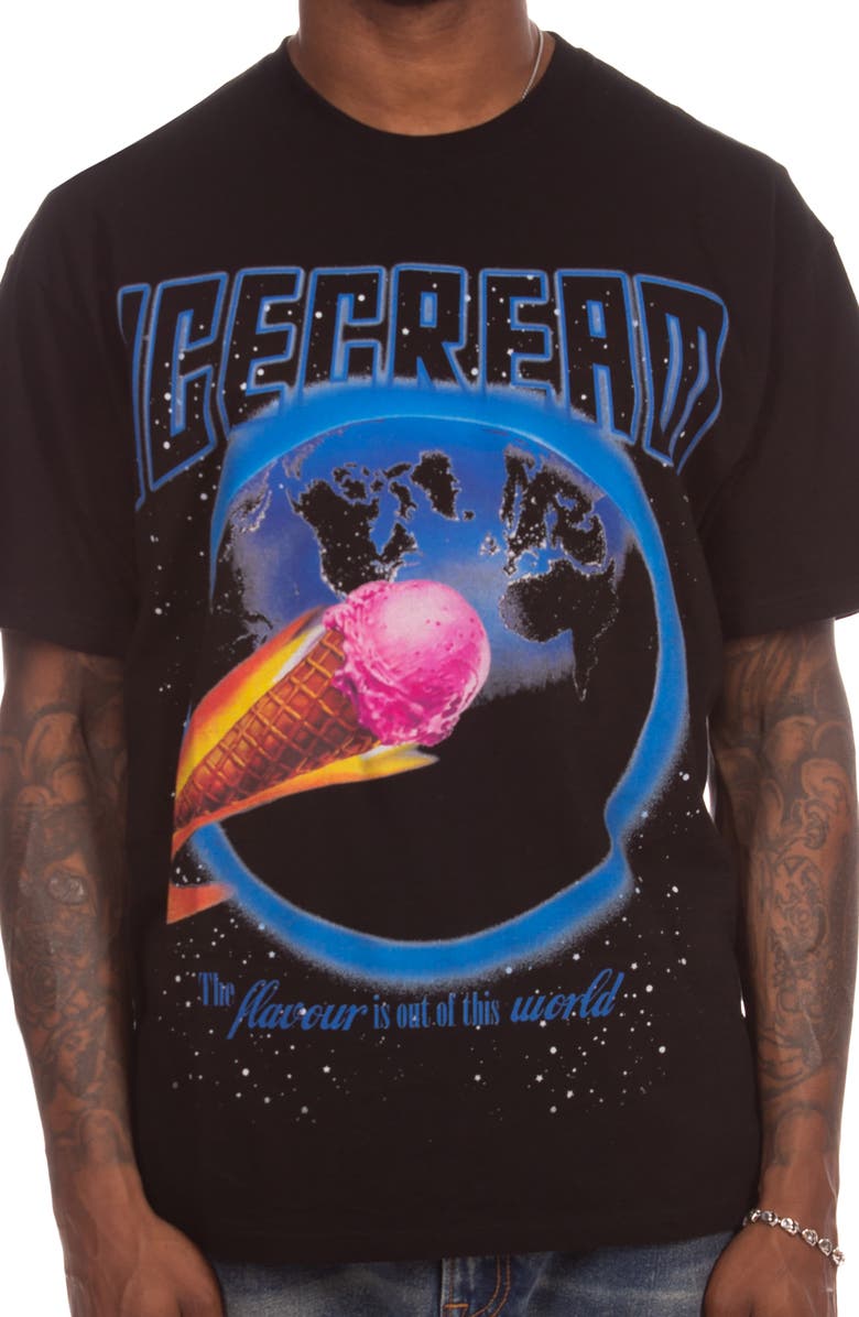 ICECREAM Streak Cotton Graphic T-Shirt, Alternate, color, Black