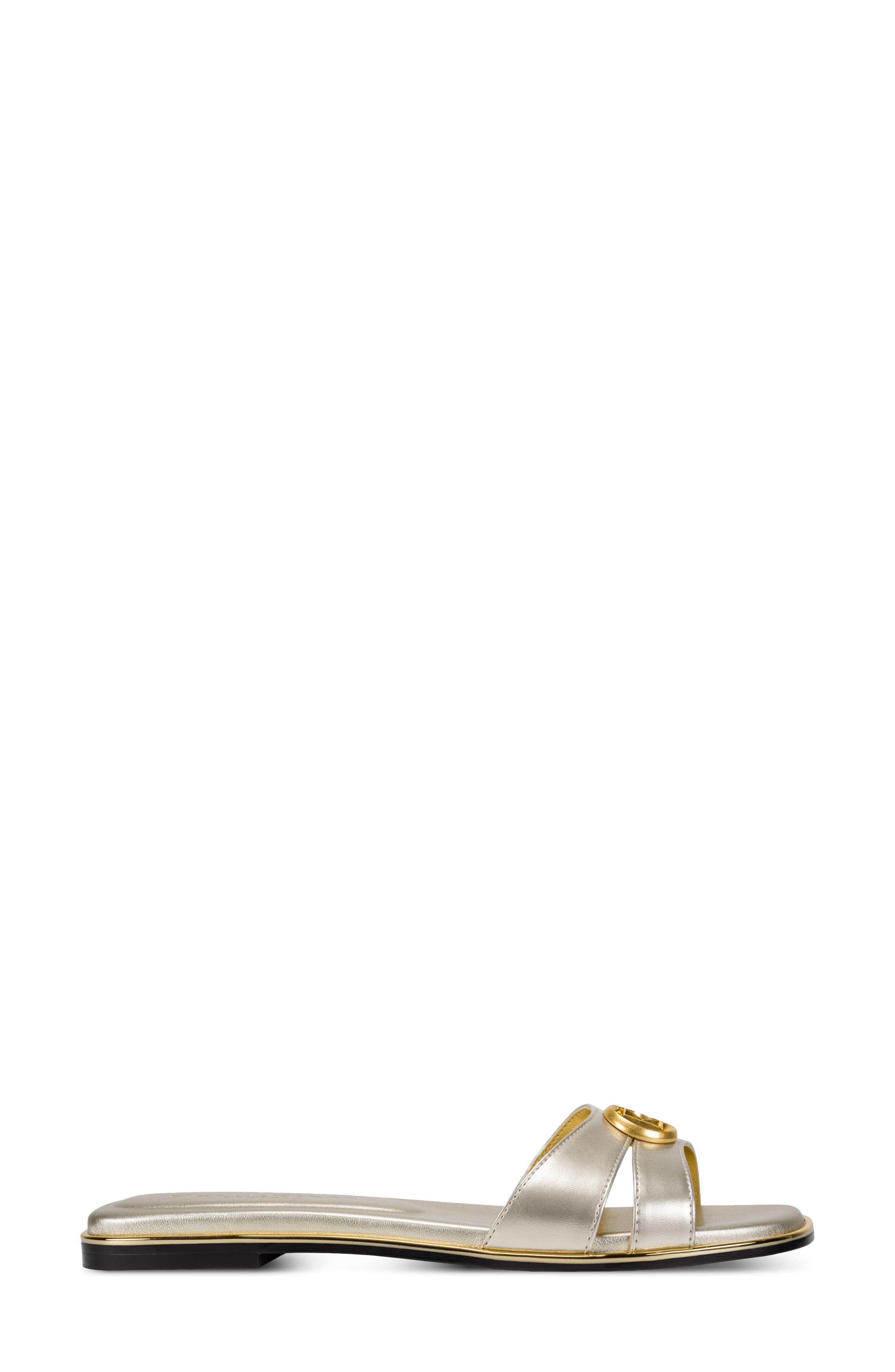 DKNY Halo Slide Sandal, Alternate, color, White Gold