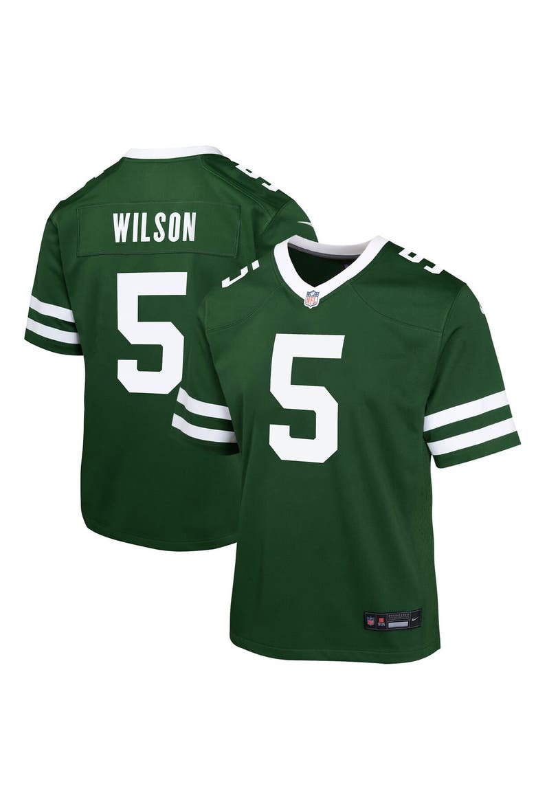 Youth Nike Garrett Wilson Legacy Green New York Jets Game Jersey, Alternate, color, Green