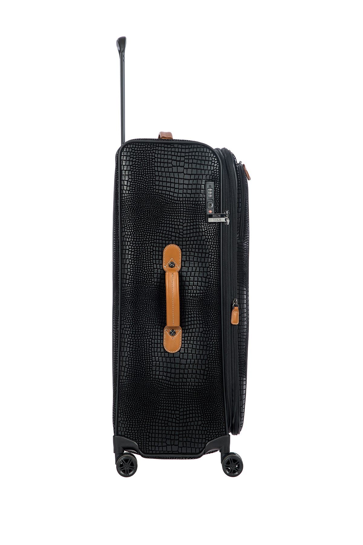 Bric's My Safari 28-Inch Expandable Croc Embossed Carry-On Spinner Luggage, Alternate, color, Black