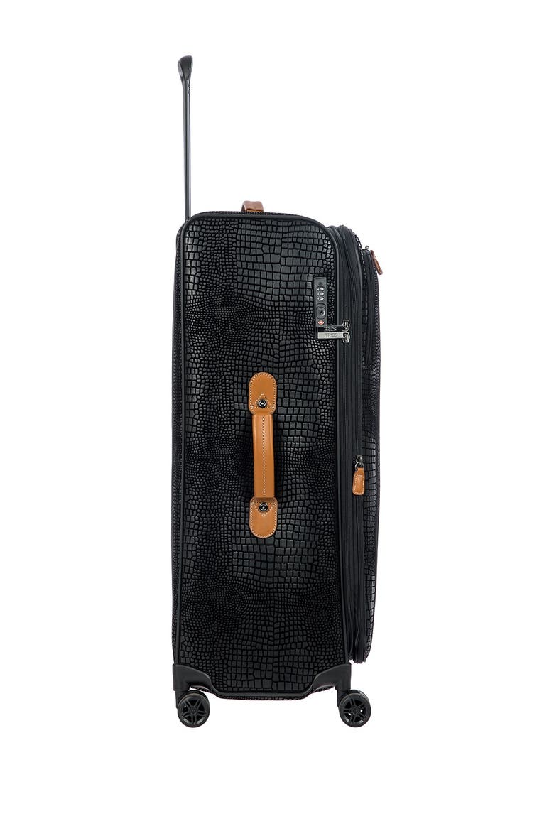My Safari 28-Inch Expandable Croc Embossed Carry-On Spinner Luggage, Alternate, color, BLACK