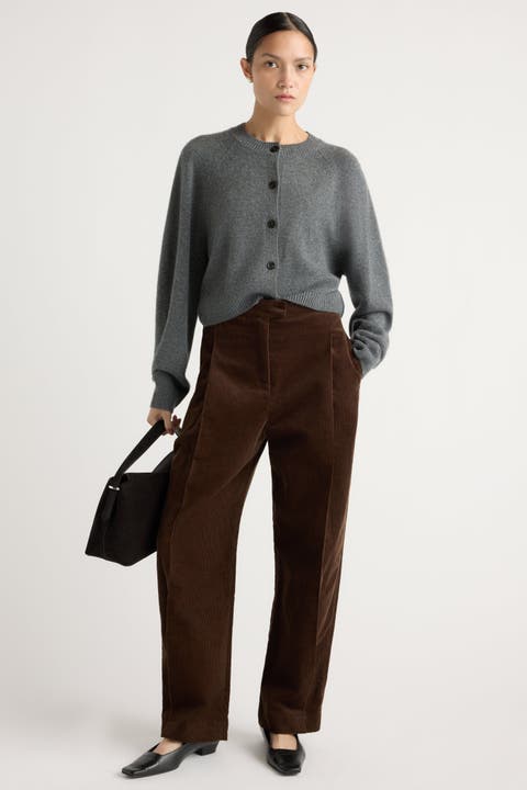 Austino Corduroy Barrel-Leg Pant