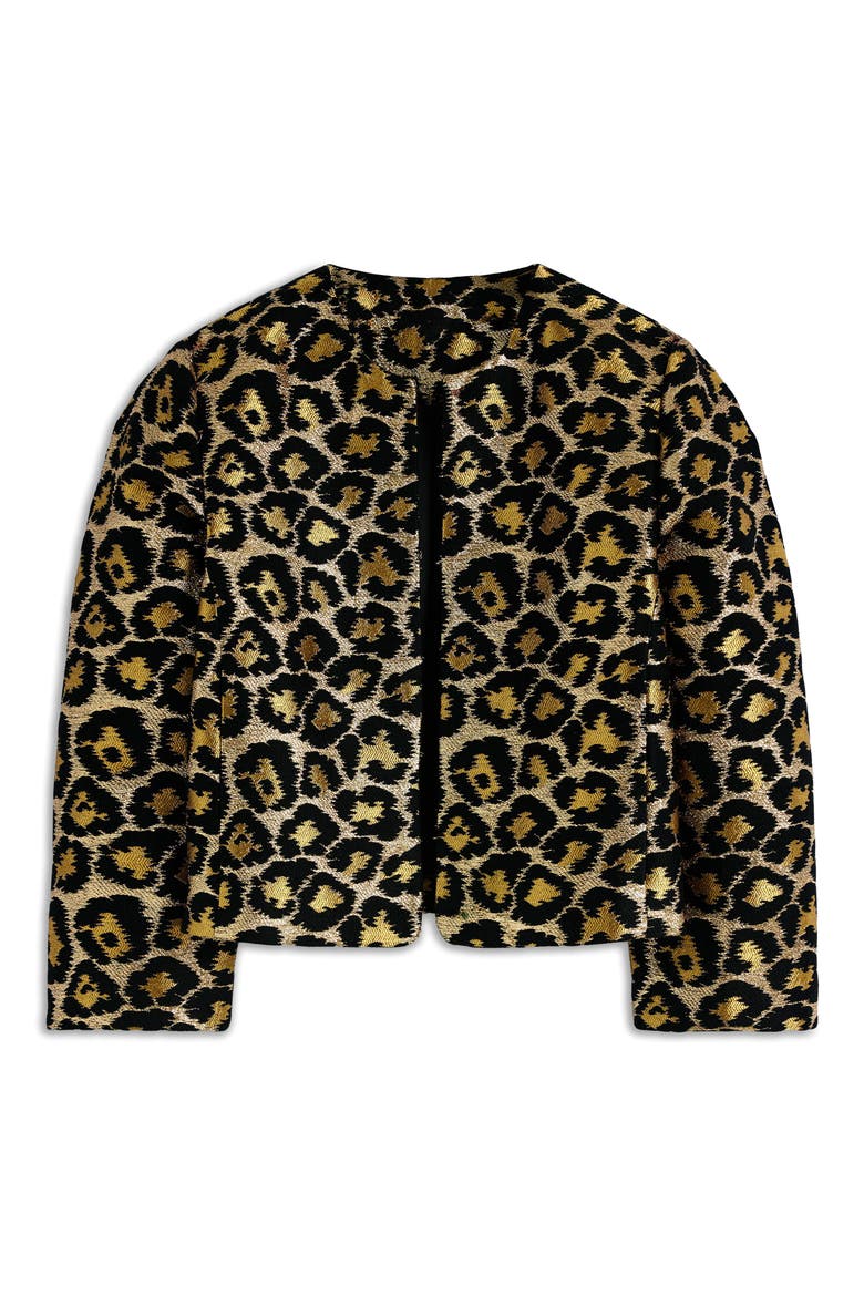 Metallic Leopard Crop Jacket, Alternate, color, METALLIC GOLD