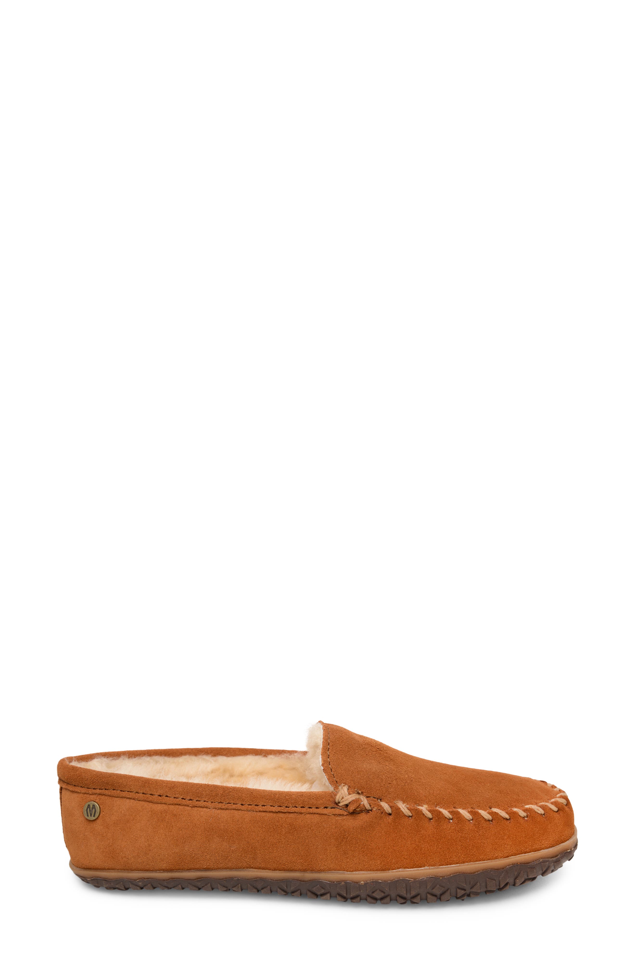 Tobie Water Resistant Genuine Shearling Lined Slipper, Alternate, color, BROWN