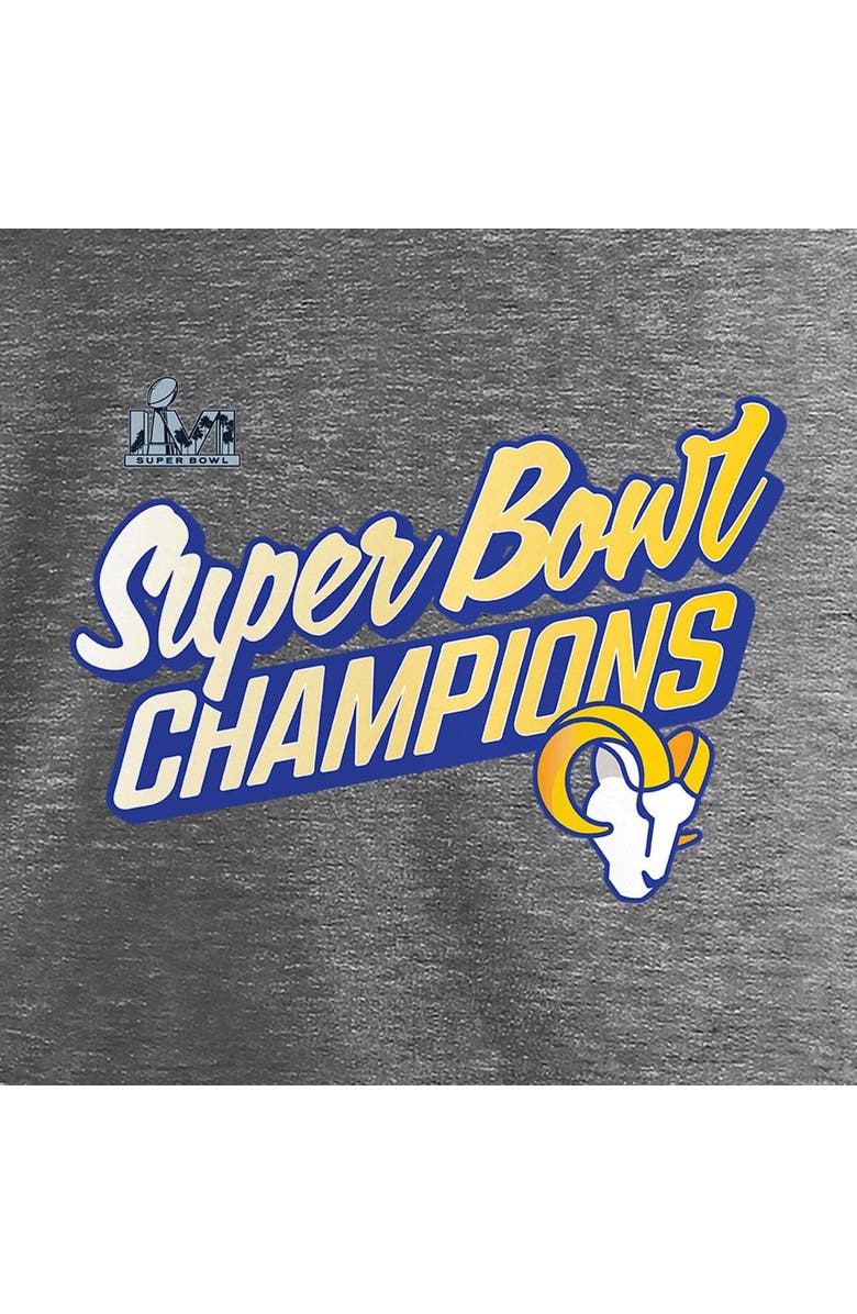 FANATICS Women's Fanatics Branded Heathered Gray Los Angeles Rams Super Bowl LVI Champions Paint Script V-Neck T-Shirt, Alternate, color, 