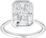 LuvMyJewelry Nerina 14K Gold Radiant Bezel Lab Grown Diamond Solitaire Engagement Ring - 5 Cts