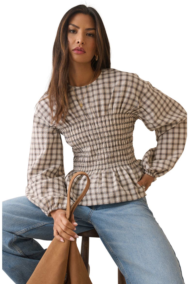 Charlize Peplum Top, Alternate, color, CREAM