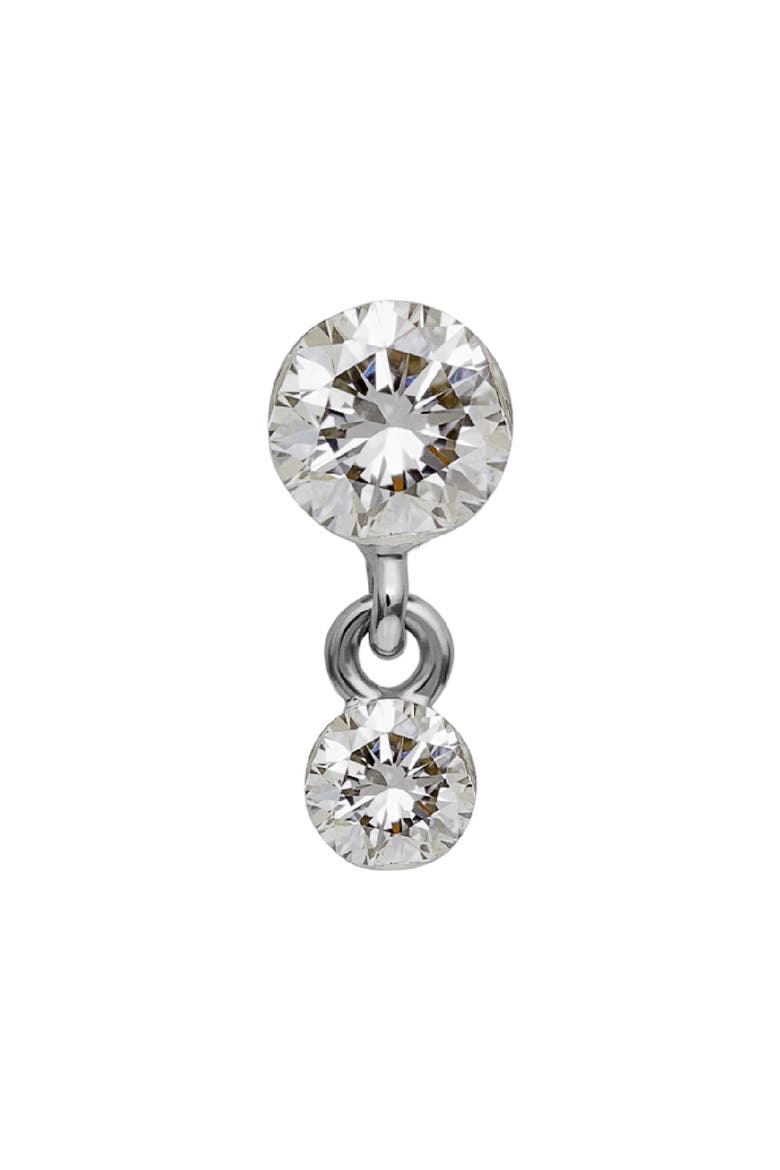 Invisible Set Diamond Dangle Stud Earring, Alternate, color, WHITE GOLD