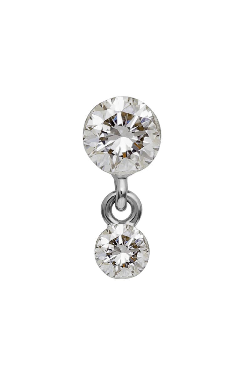 MARIA TASH Invisible Set Diamond Dangle Stud Earring, Alternate, color, White Gold