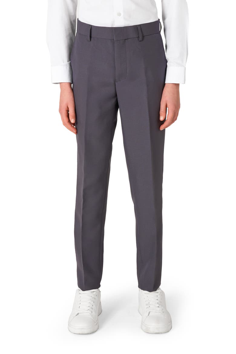 Kids' Charcool Two-Piece Suit & Tie Set, Alternate, color, GREY